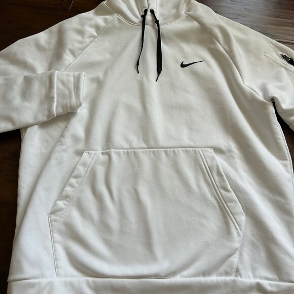 Nike mens thermafit white hoodie sweatshirt size large L - Picture 6 of 6